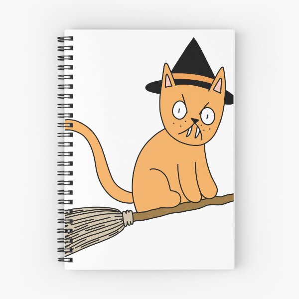 Item preview, Mean Cat Broomstick Witch - orange designed and sold by motherbrainart.