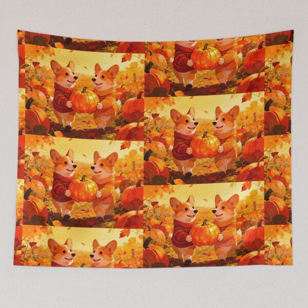 Item preview, Corgis in a Pumkin Patch designed and sold by vernonplatt.