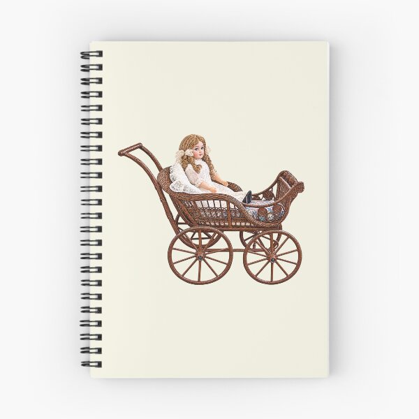 Item preview, Vintage Bisque Doll in Wicker Carriage designed and sold by Susan Savad.