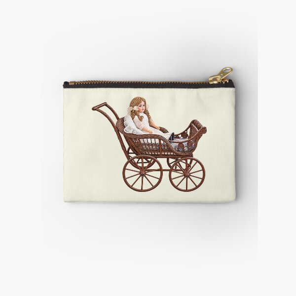 Item preview, Vintage Bisque Doll in Wicker Carriage designed and sold by Susan Savad.