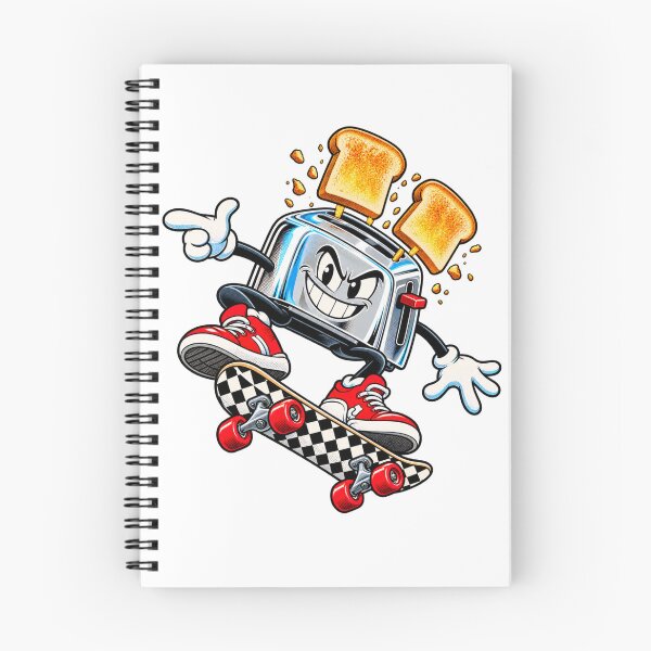 Item preview, Skateboarding Toaster – Funny Retro Breakfast Cartoon designed and sold by jankizkhan.