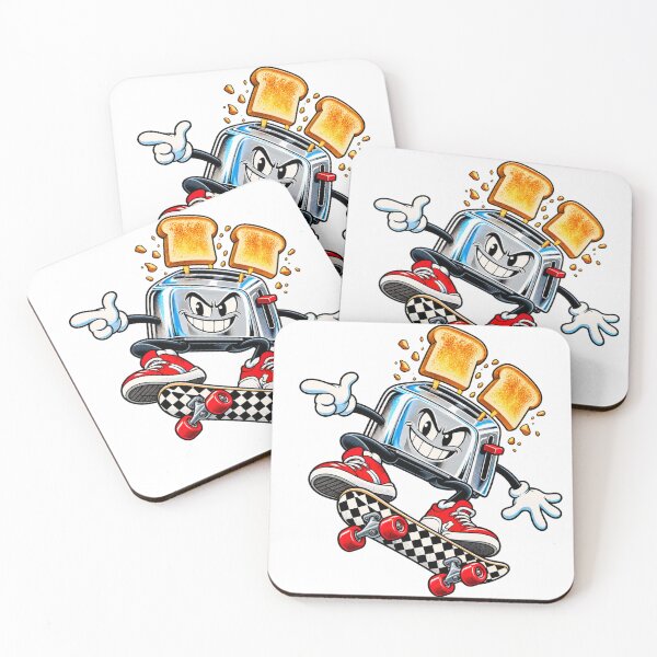 Item preview, Skateboarding Toaster – Funny Retro Breakfast Cartoon designed and sold by jankizkhan.