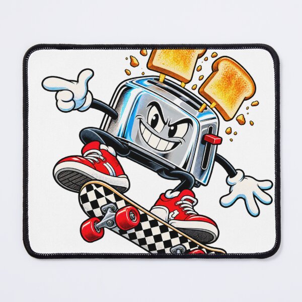 Item preview, Skateboarding Toaster – Funny Retro Breakfast Cartoon designed and sold by jankizkhan.