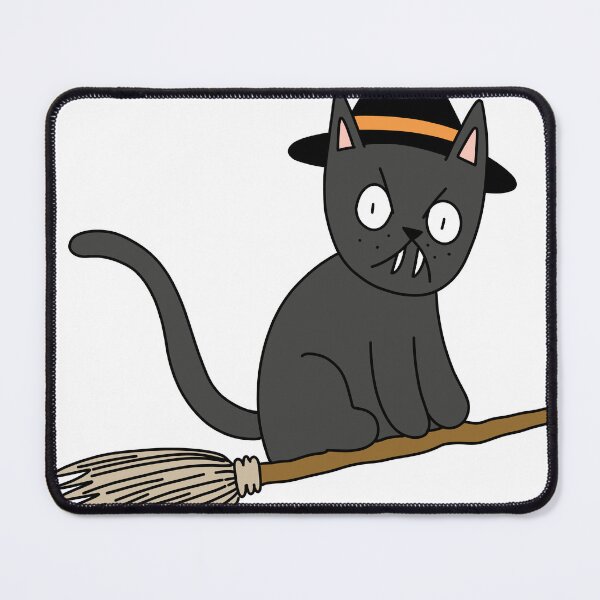 Item preview, Mean Cat Broomstick Witch - black designed and sold by motherbrainart.