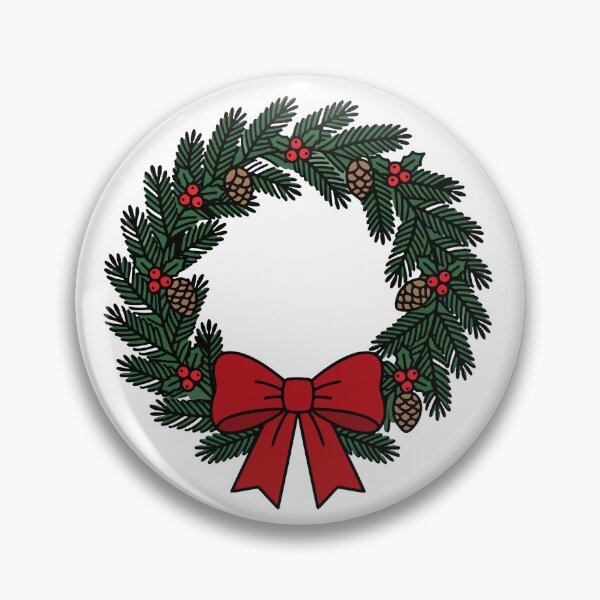 Item preview, Christmas Wreath with Red Bow Pinecones designed and sold by AIG - Andrei Ilie Graphics.