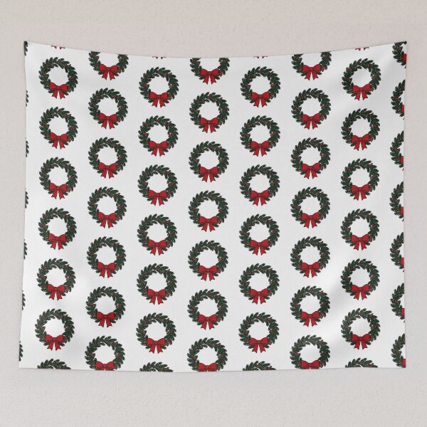 Item preview, Christmas Wreath with Red Bow Pinecones designed and sold by AIG - Andrei Ilie Graphics.
