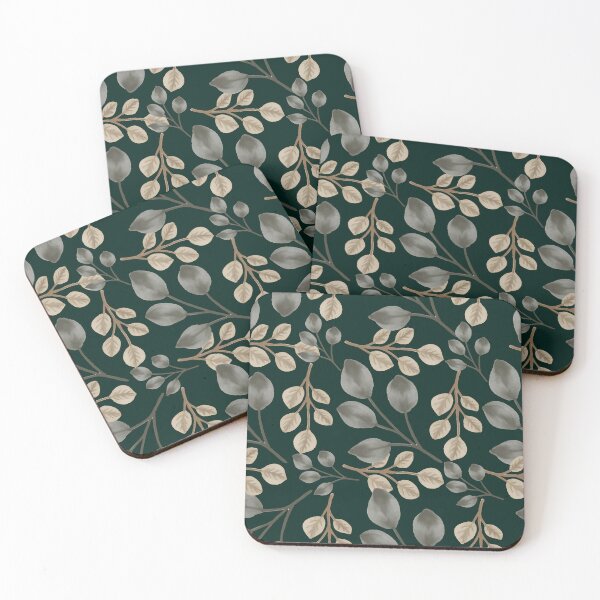Item preview, Eucalyptus Leaves Dark Green Seamless Pattern designed and sold by ​Jyoti Digital Artist.