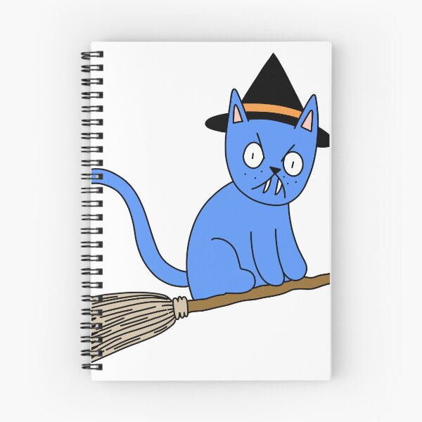 Item preview, Mean Cat Broomstick Witch - blue designed and sold by motherbrainart.