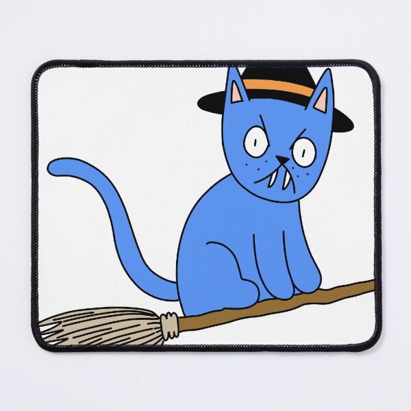 Item preview, Mean Cat Broomstick Witch - blue designed and sold by motherbrainart.