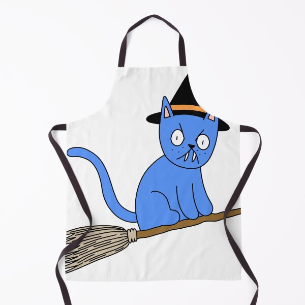 Item preview, Mean Cat Broomstick Witch - blue designed and sold by motherbrainart.