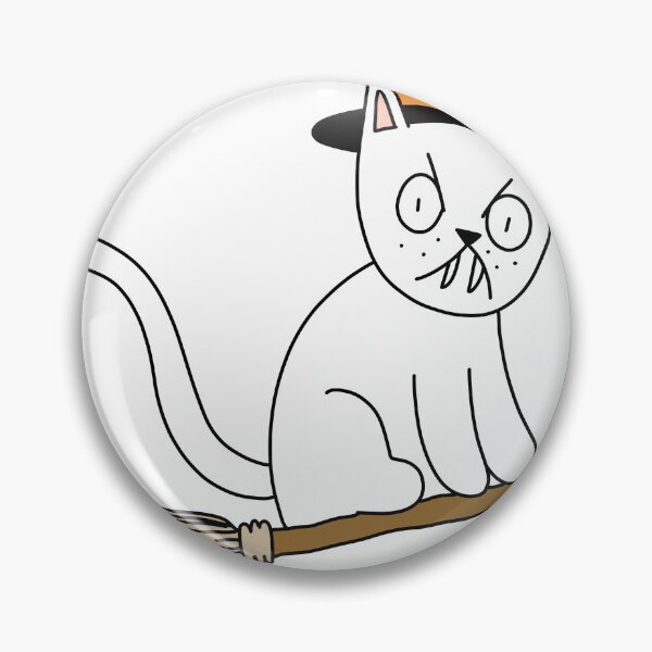 Item preview, Mean Cat Broomstick Witch - white designed and sold by motherbrainart.
