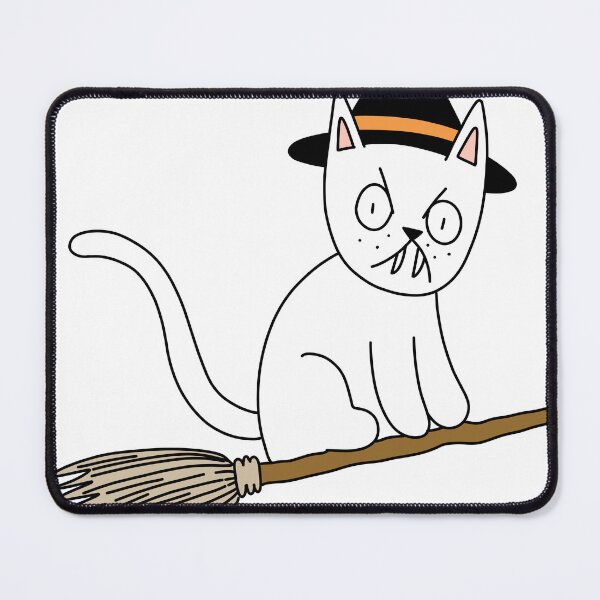 Item preview, Mean Cat Broomstick Witch - white designed and sold by motherbrainart.