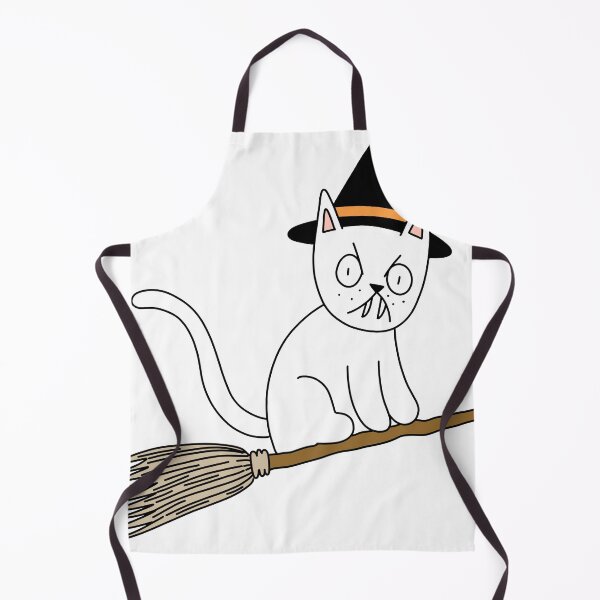 Item preview, Mean Cat Broomstick Witch - white designed and sold by motherbrainart.