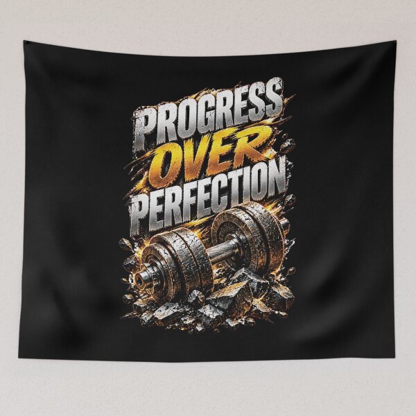 Item preview, Progress Over Perfection | Gym Motivation Workout Design designed and sold by M. Mamdouh Artworks.