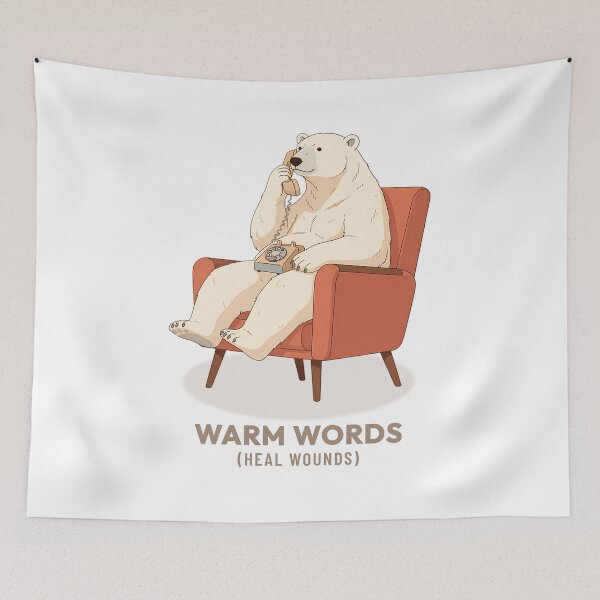 Item preview, Polar Bear Calling on Antique Telephone Vintage Aesthetic designed and sold by COZY VINTAGE animal.