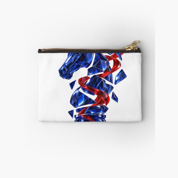 Item preview, Crystal Horse – Geometric Blue Gemstone Horse Art with Red Ribbon designed and sold by jankizkhan.