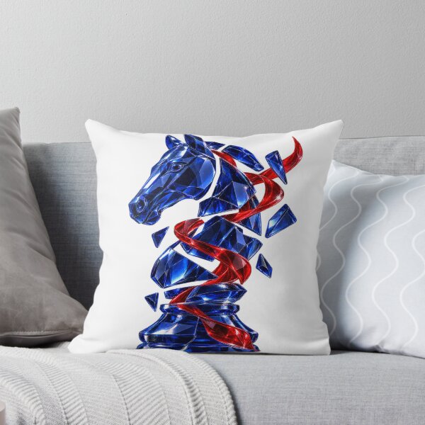 Item preview, Crystal Horse – Geometric Blue Gemstone Horse Art with Red Ribbon designed and sold by jankizkhan.