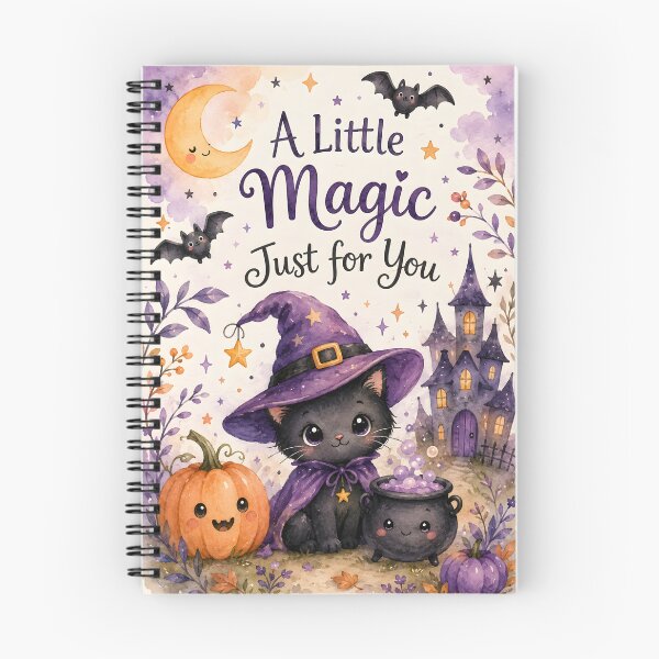 Item preview, A Little Magic Just for You – Cute Halloween Black Cat Witch designed and sold by blankTeeShirt.