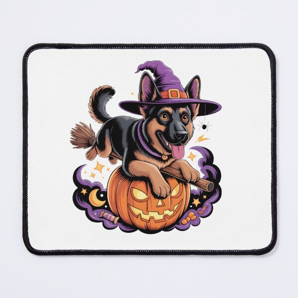 Item preview, Halloween Witch Dog Riding Broom Pumpkin Spooky Design designed and sold by limanol.