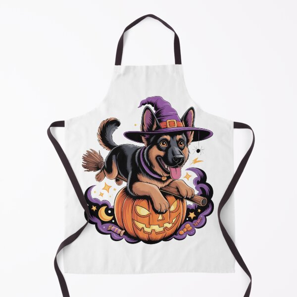 Item preview, Halloween Witch Dog Riding Broom Pumpkin Spooky Design designed and sold by limanol.