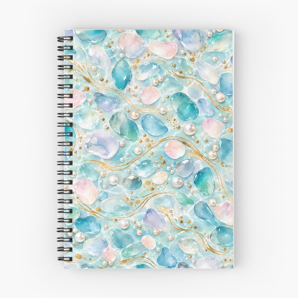 Item preview, Pearl Lagoon – Pearlescent Aqua and Gold Pattern designed and sold by BLUEFOX05.