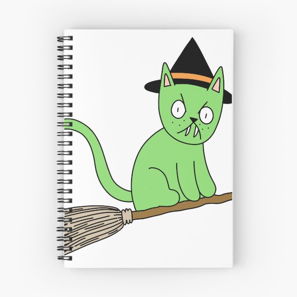 Item preview, Mean Cat Broomstick Witch - green designed and sold by motherbrainart.
