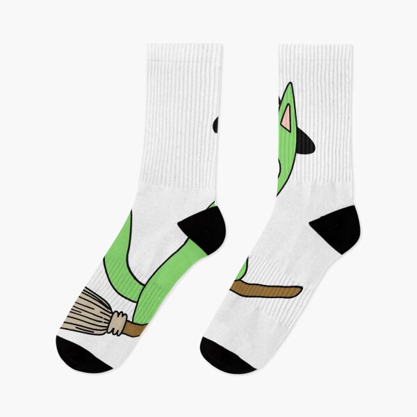 Item preview, Mean Cat Broomstick Witch - green designed and sold by motherbrainart.