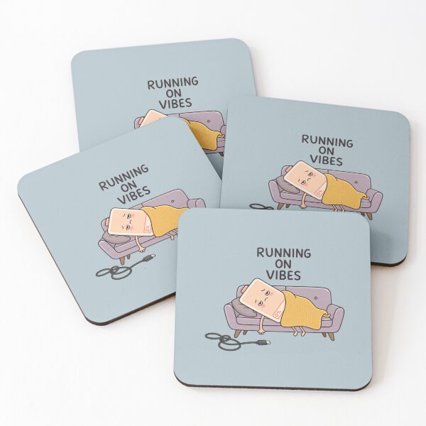 Item preview, Running on Vibes | Cute Low Battery Humor designed and sold by MrDev.