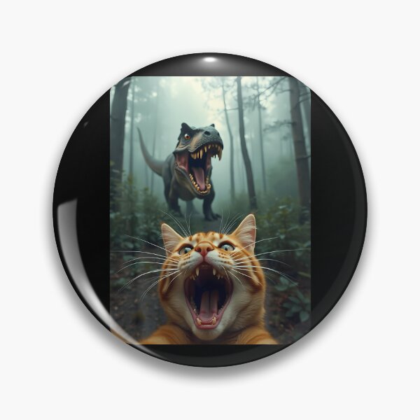 Item preview, Cat Selfie With T-Rex Dinosaur designed and sold by serialcarachts.
