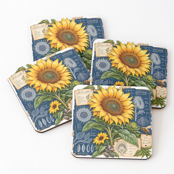 Item preview, Sunflower Botanical Blueprint Vintage Scientific Illustration designed and sold by FindYouByZ.