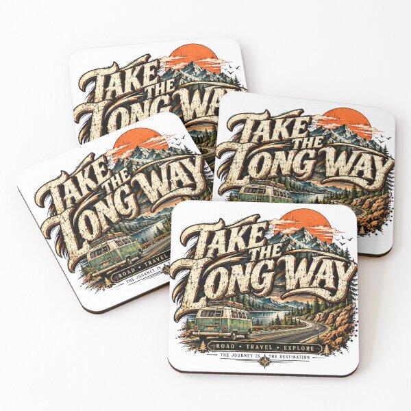 Item preview, Take the Long Way Vintage Road Trip Adventure Graphic designed and sold by PDshop1.