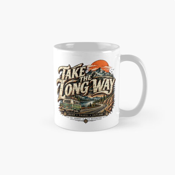 Item preview, Take the Long Way Vintage Road Trip Adventure Graphic designed and sold by PDshop1.