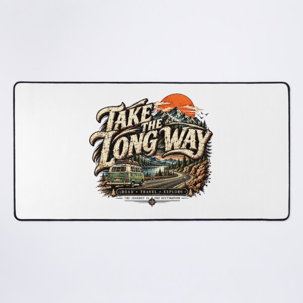 Item preview, Take the Long Way Vintage Road Trip Adventure Graphic designed and sold by PDshop1.