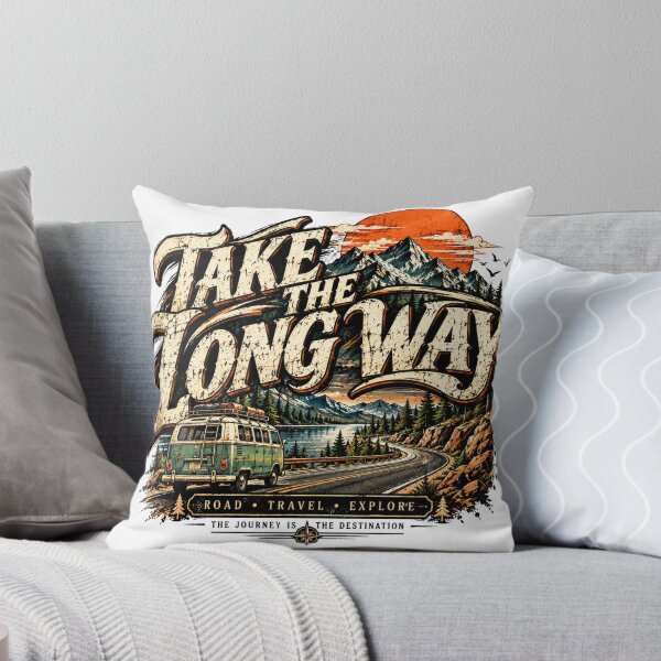 Item preview, Take the Long Way Vintage Road Trip Adventure Graphic designed and sold by PDshop1.
