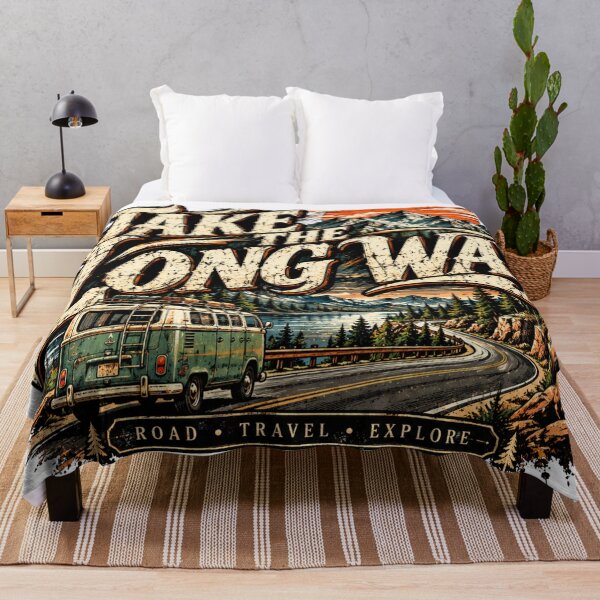 Item preview, Take the Long Way Vintage Road Trip Adventure Graphic designed and sold by PDshop1.