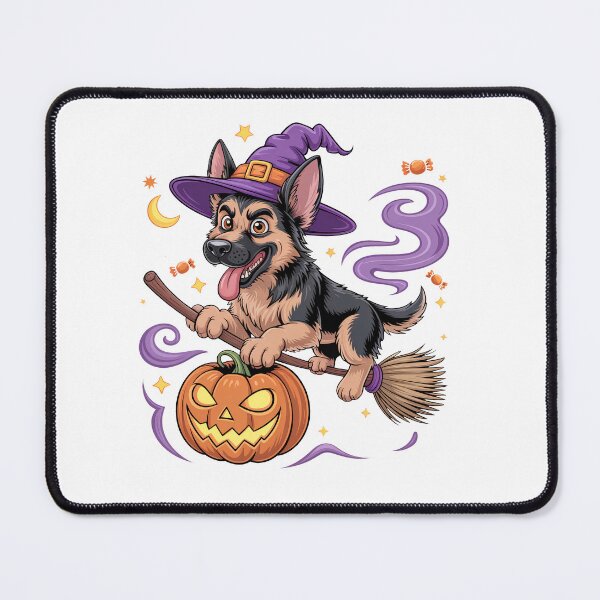 Item preview, Spooky Witch Dog Halloween Pumpkin Broom designed and sold by limanol.