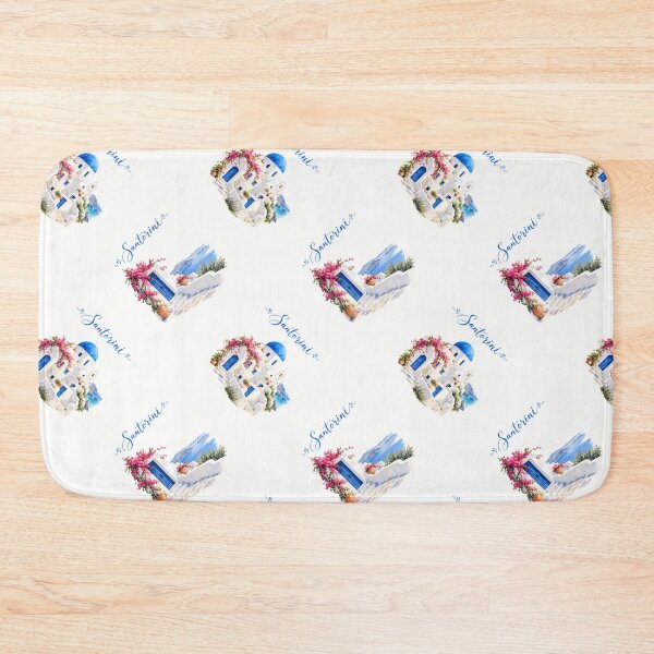 Item preview, Santorini Allover – Watercolor Greek Island Pattern designed and sold by BLUEFOX05.