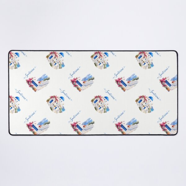 Item preview, Santorini Allover – Watercolor Greek Island Pattern designed and sold by BLUEFOX05.