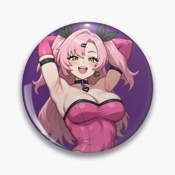 Item preview, Cheerful Pink Hair Anime Girl in Pink Bodysuit Illustration designed and sold by Jimakmo.