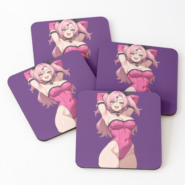 Item preview, Cheerful Pink Hair Anime Girl in Pink Bodysuit Illustration designed and sold by Jimakmo.
