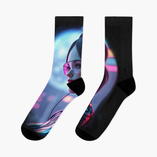 Item preview, Cyborg Girl - Futuristic Neon Sci-Fi Aesthetic designed and sold by FusionCipher.