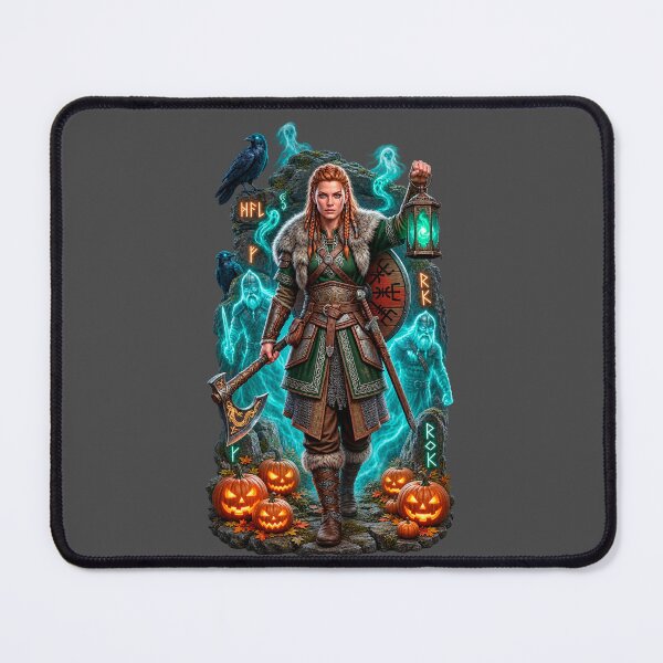 Item preview, Norse Shieldmaiden and Viking Ghosts Halloween Sticker designed and sold by VALKYRAART53.