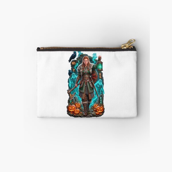 Item preview, Norse Shieldmaiden and Viking Ghosts Halloween Sticker designed and sold by VALKYRAART53.