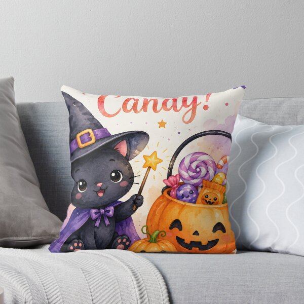 Item preview, Magic, Mischief & Candy – Cute Halloween Black Cat Witch designed and sold by blankTeeShirt.