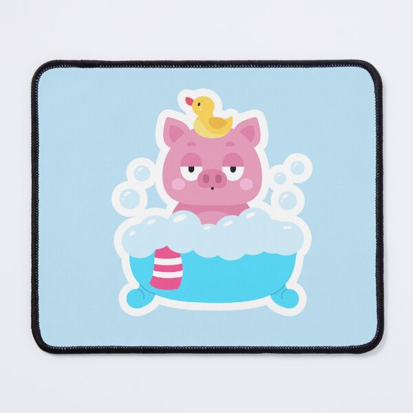 Item preview, Cute Pig with Rubber Duck Taking Bubble Bath designed and sold by MayartLab.