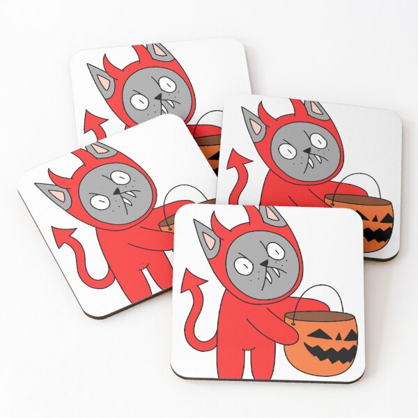 Item preview, trick or treat mean cat - gray designed and sold by motherbrainart.