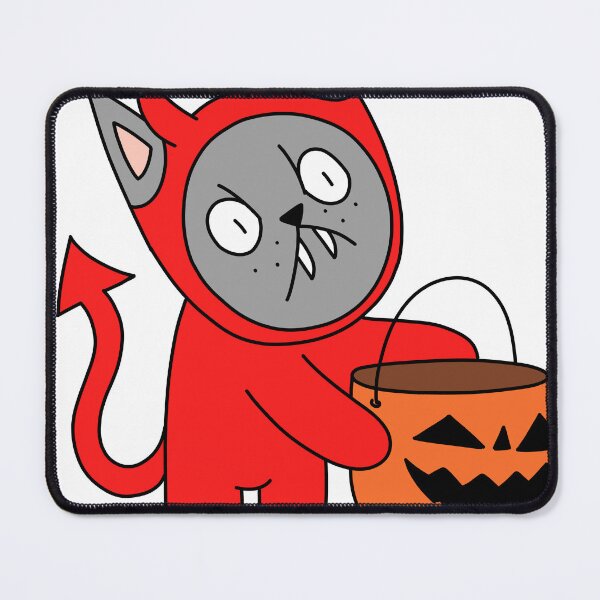 Item preview, trick or treat mean cat - gray designed and sold by motherbrainart.