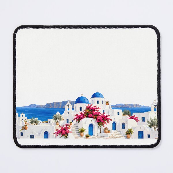 Item preview, Santorini Hem Border White – Blue Dome Village Design designed and sold by BLUEFOX05.