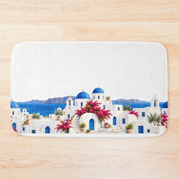 Item preview, Santorini Hem Border White – Blue Dome Village Design designed and sold by BLUEFOX05.