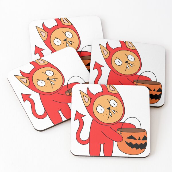 Item preview, trick or treat mean cat - orange designed and sold by motherbrainart.